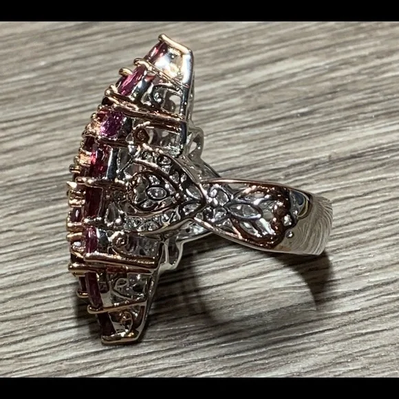 Gems En Vogue Michael Valitutti Rose Garnet Ring - Picture 2 of 8